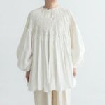予約 RS9 CIRCULAR SMOCKING SHIRT white 10月初〜10月中