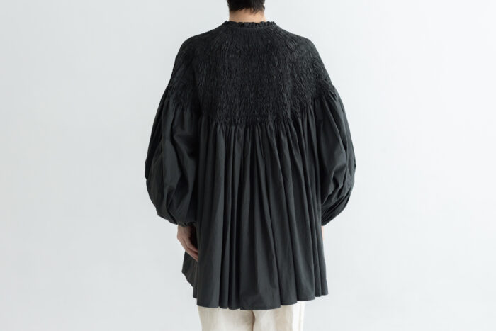 予約 RS9 CIRCULAR SMOCKING SHIRT charcoal 10月初〜10月中 3