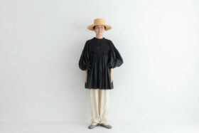 予約 RS9 CIRCULAR SMOCKING SHIRT charcoal 10月初〜10月中 5