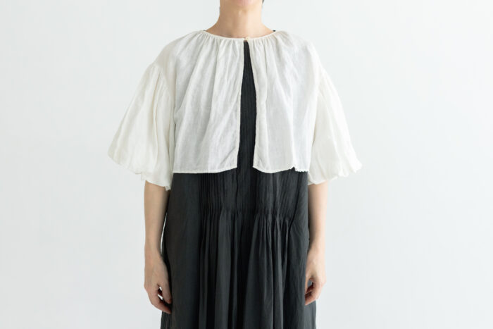 予約 G1189 KHADI COTTON LINEN GATHER BORRERO white 6月末〜6月初 1