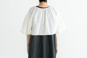 予約 G1189 KHADI COTTON LINEN GATHER BORRERO white 6月末〜6月初 3