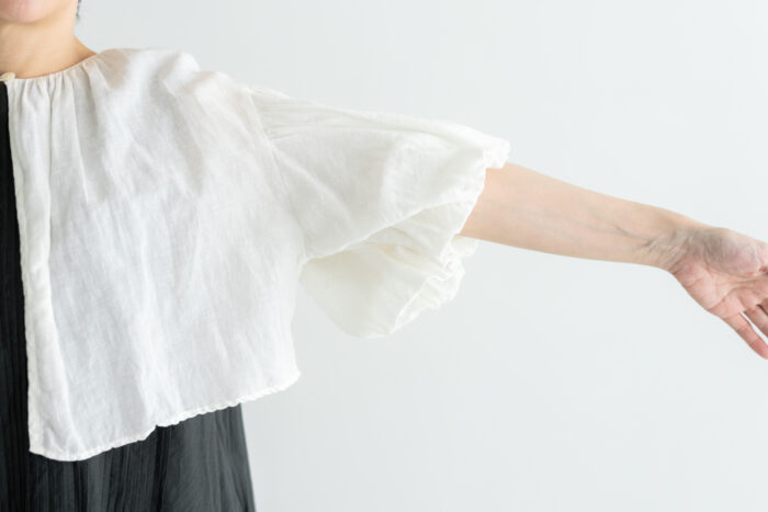 予約 G1189 KHADI COTTON LINEN GATHER BORRERO white 6月末〜6月初 4