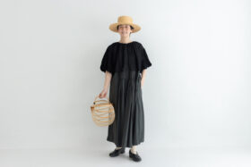予約 G1189 KHADI COTTON LINEN GATHER BORRERO black 6月末〜6月初 6 予約 G1189 KHADI COTTON LINEN GATHER BORRERO black 6月末〜6月初 6