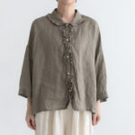 予約 LA475 PAUL FRILL SHIRT greige 6月初〜6月中