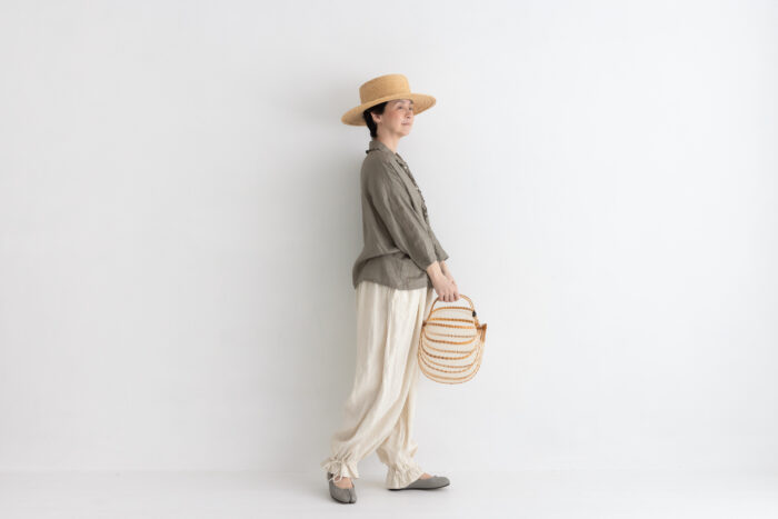 予約 G1202 CLASSIL SIDE LINEN STRING PANTS milk 7月末〜8月初 6