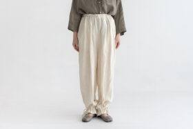 予約 G1202 CLASSIL SIDE LINEN STRING PANTS milk 7月末〜8月初 1