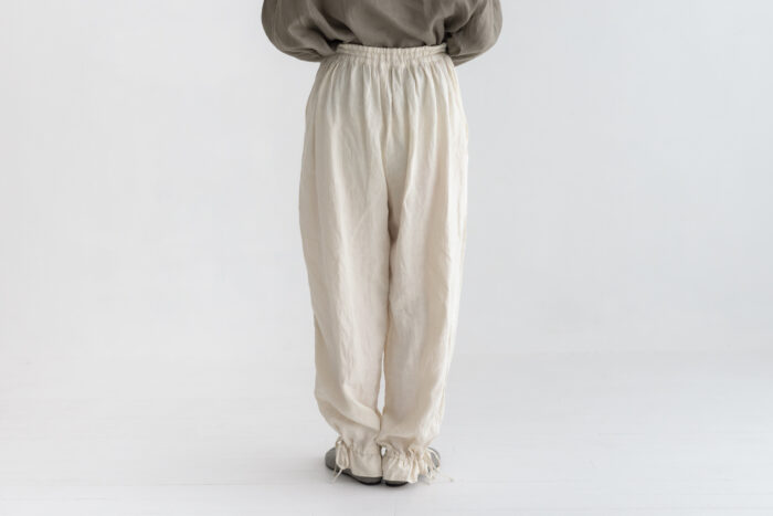 予約 G1202 CLASSIL SIDE LINEN STRING PANTS milk 7月末〜8月初 3