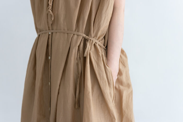 予約 G1183 TINY FRILL NO SLEEVE GATHER DRESS light beige 6月初〜6月中 4