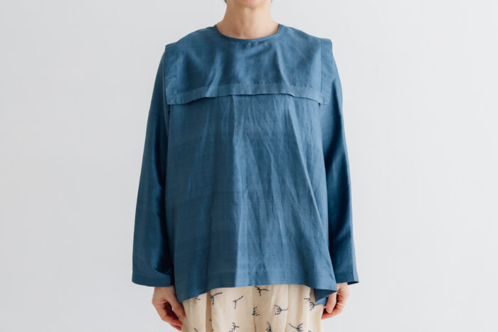 BN4034 Back Button Sailor Blouse blue mirage 1