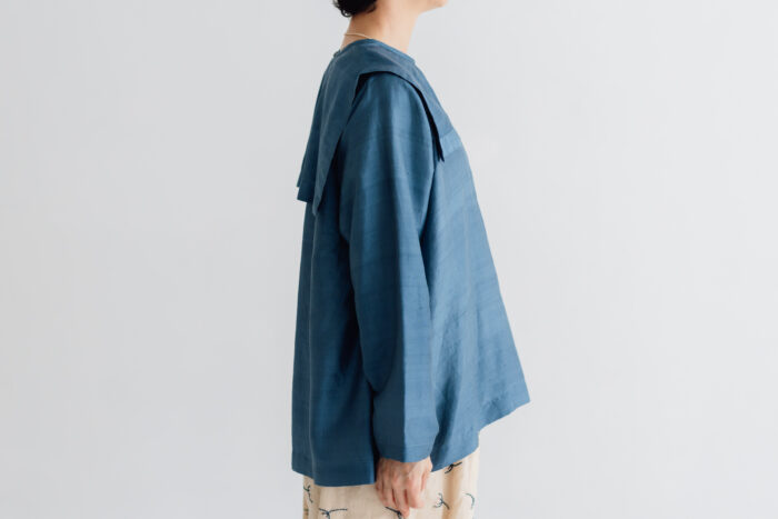 BN4034 Back Button Sailor Blouse blue mirage 2