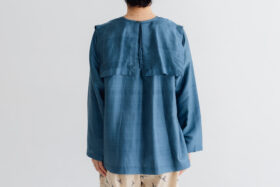 BN4034 Back Button Sailor Blouse blue mirage 3