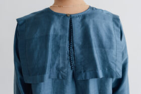 BN4034 Back Button Sailor Blouse blue mirage 5