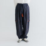 BN2683 Embroidery Parachute Pants charcoal