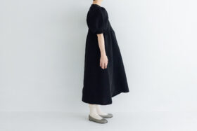 LILIAN YARN PUFF SLEEVE DRESS black 2