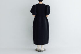 LILIAN YARN PUFF SLEEVE DRESS black 3