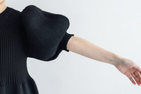 LILIAN YARN PUFF SLEEVE DRESS black 4