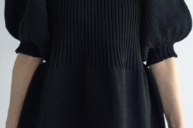 LILIAN YARN PUFF SLEEVE DRESS black 5