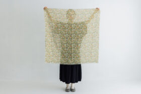 W.B.F LAWN GAUZE SHAWL Sepia 5 W.B.F LAWN GAUZE SHAWL Sepia 5
