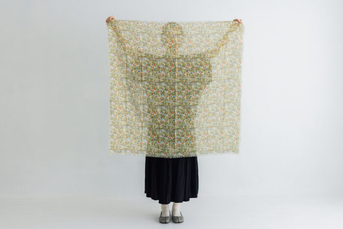 W.B.F LAWN GAUZE SHAWL Sepia 5 W.B.F LAWN GAUZE SHAWL Sepia 5