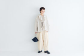 予約 G1230 ORGANIC CORDUROY OEUF PANTS milk 9月末〜10月初 6