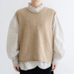 予約 G1236 BACK CROSS KNIT VEST brown 10月中〜10月末