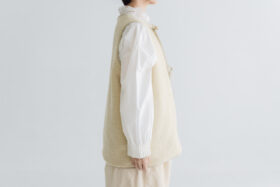 予約 RS26 REVERSIBLE BOA×EMBROIDERY VEST off white  10月中〜10月末 2