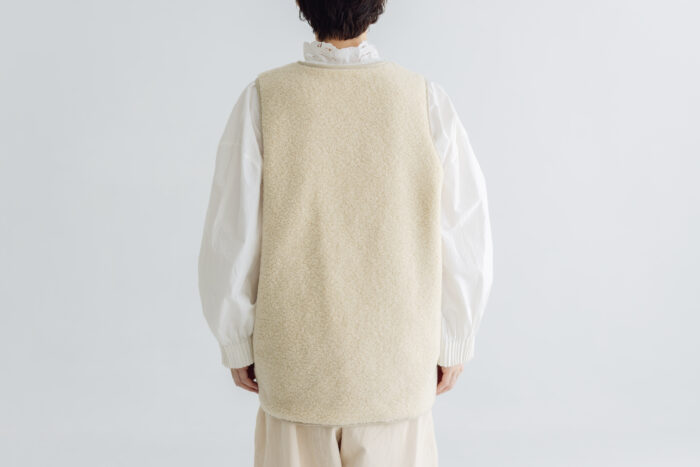 予約 RS26 REVERSIBLE BOA×EMBROIDERY VEST off white  10月中〜10月末 3