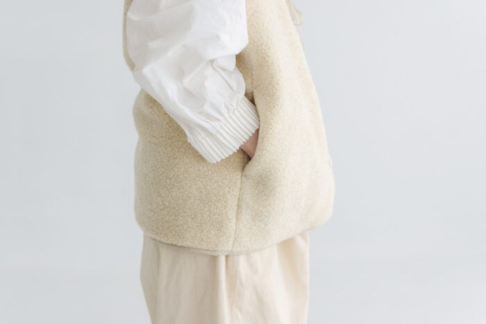 予約 RS26 REVERSIBLE BOA×EMBROIDERY VEST off white  10月中〜10月末 4