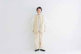 予約 RS26 REVERSIBLE BOA×EMBROIDERY VEST off white  10月中〜10月末 5
