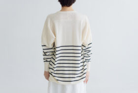 予約 LA521 BASQUE BORDER DIMENSION KNIT charcoal 10月中〜10月末 3