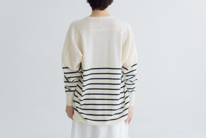 予約 LA521 BASQUE BORDER DIMENSION KNIT charcoal 10月中〜10月末 3