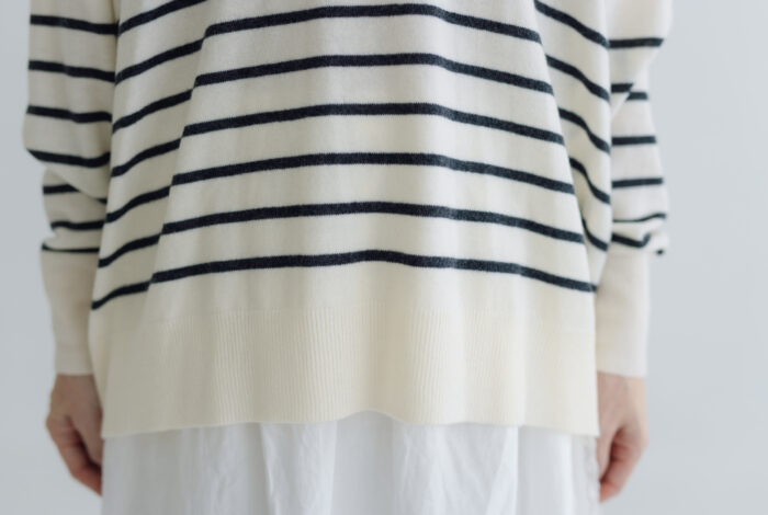 予約 LA521 BASQUE BORDER DIMENSION KNIT charcoal 10月中〜10月末 4