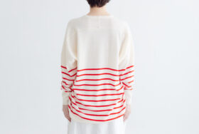 予約 LA521 BASQUE BORDER DIMENSION KNIT apricot 10月中〜10月末 3