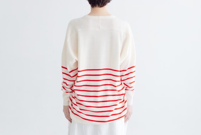 予約 LA521 BASQUE BORDER DIMENSION KNIT apricot 10月中〜10月末 3
