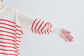 予約 LA521 BASQUE BORDER DIMENSION KNIT apricot 10月中〜10月末 4