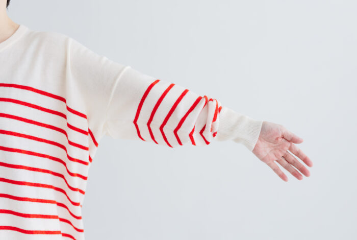 予約 LA521 BASQUE BORDER DIMENSION KNIT apricot 10月中〜10月末 4