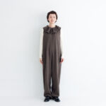 予約 G1245 PIERROT COLLAR KNIT SALOPETTE brown 10月末〜11月初