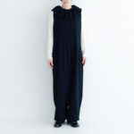 予約 G1245 PIERROT COLLAR KNIT SALOPETTE black 10月末〜11月初