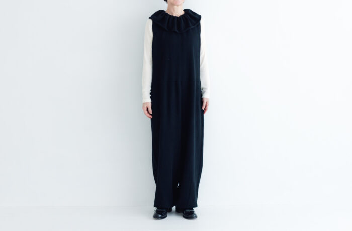 予約 G1245 PIERROT COLLAR KNIT SALOPETTE black 10月末〜11月初 1 予約 G1245 PIERROT COLLAR KNIT SALOPETTE black 10月末〜11月初 1