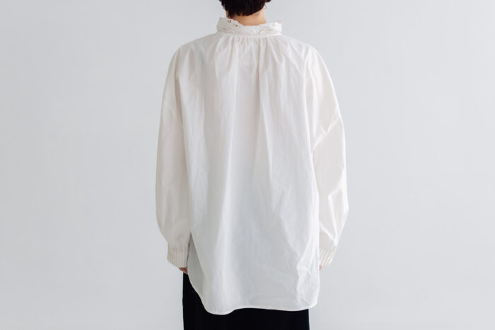 予約 RS24 STAND COLLAR EMBROIDERY BLOUSE  off white 10月中〜10月末 3