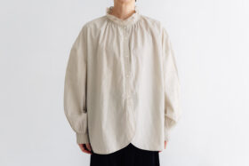 予約 RS24 STAND COLLAR EMBROIDERY BLOUSE light gray  10月中〜10月末 1