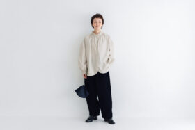 予約 RS24 STAND COLLAR EMBROIDERY BLOUSE light gray  10月中〜10月末 5