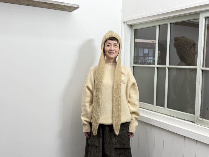 No.8521 YAK KNIT MUFFLER HAT milk tea 11-1月 1