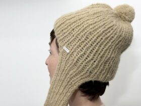 No.8521 YAK KNIT MUFFLER HAT milk tea 11-1月 3