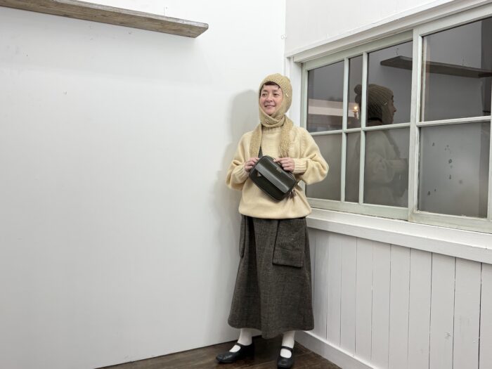 No.8521 YAK KNIT MUFFLER HAT milk tea 11-1月 5