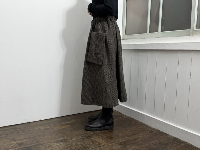 No.8506 GLEN CHECK TWEED POCKET SKIRT 11-1月 2