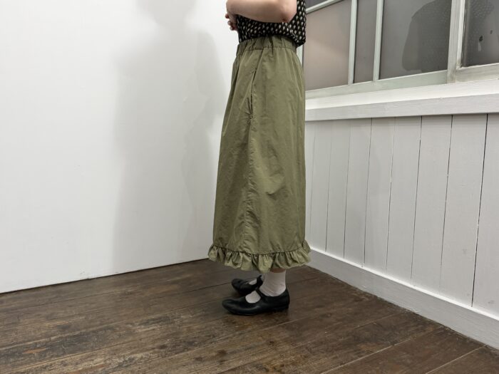 No.8587 GARMENT DYE FRILLED HEM SKIRT 2-4月 2