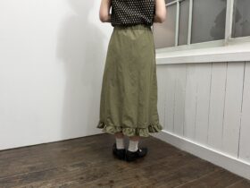No.8587 GARMENT DYE FRILLED HEM SKIRT 2-4月 3