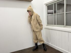 No.8519 BABY ALPACA V-NECK CARDIGAN Milk Tea 11-1月 6