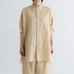 S.S. STAND COLLAR H/T SHIRT beige